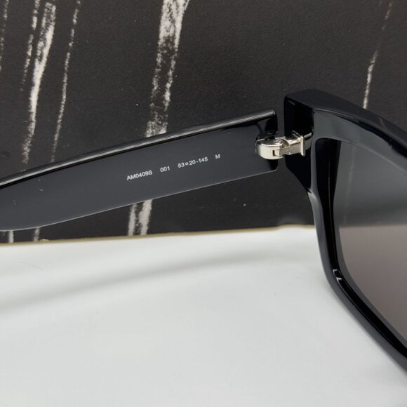 NEW AM0409S 001 ALEXANDER MCQUEEN BLACK UNISEX SUNGLASSES - Picture 9 of 10